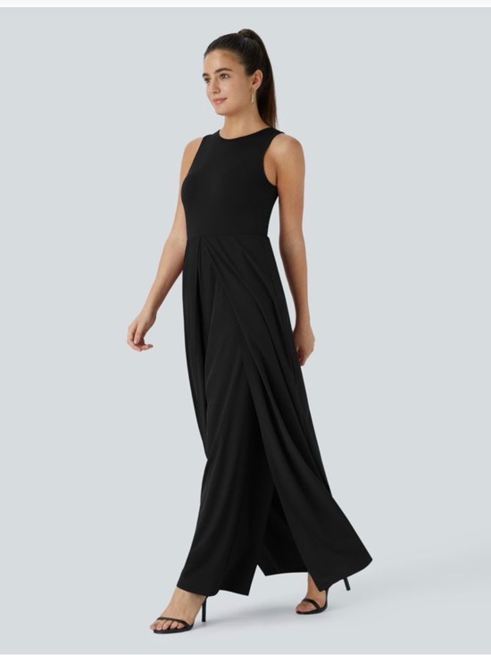 HALARA Pants - HALARA Black Breezeful Zipper Sleeveless Pocket Contrast Quick Dry Jumpsuit XL